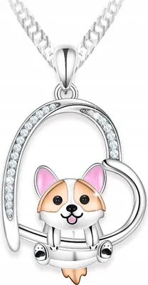 Produktbild von Silberne Halskette mit Herz und Hundepfote, Hundeherz, Hund, Hund, SILBER 925