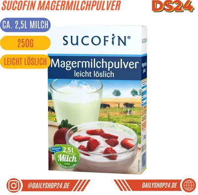 Produktbild von Open Food Magermilchpulver - Sucofin - 250g, 356 kcal, 55 g, 1 g, 35,5 g, 55 g
