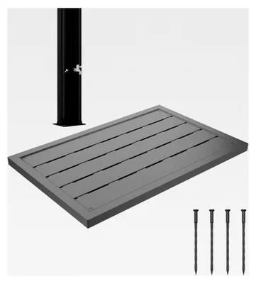 Produktbild von Bodenelement aus Kunststoff für Solarduschen, Gartenduschen und Außenduschen, rutschfeste Bodenplatte mit UV-Schutz, 100x65x4 cm