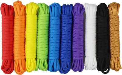 Imagen del producto de Cuerda paracord, 7 hebras de nylon, resistencia de 550 libras, 10 colores, ideal para supervivencia y actividades al aire libre