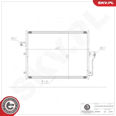 Obrázek produktu pro ESEN SKV 86SKV455 Kondenzátor klimatizace Kondenzátor klimatizace pro SSANGYONG REXTON W