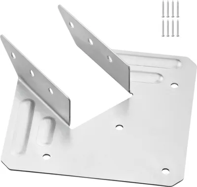 Image de SucceBuy Connecteur bois, dimensions intérieures 40x21x63 mm, connecteur de poutre en acier robuste avec revêtement de protection noir contre la rouille, support de poteau, support de poutre pour constructions en bois et poutres de toit, 25 pièces
