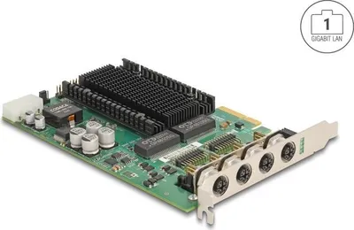 Produktbild von DeLOCK 86054, Eingebaut, Kabelgebunden, PCI Express, Ethernet, 1000 Mbit/s, Grün