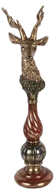 Zdjęcie produktu dla Clayre & Eef Figurka dekoracyjna Jeleń 14x17x49 cm Złoty kolor Tworzywo sztuczne
