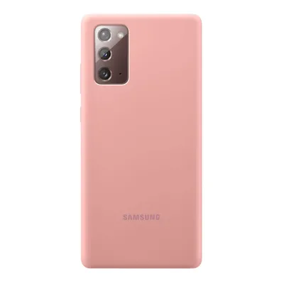 The back of a pink Samsung Galaxy Note 20 phone case with a camera cutout.