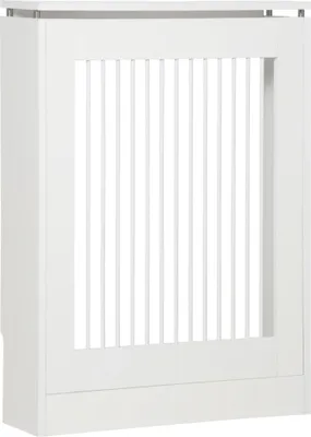 Image de Cache-radiateur, design moderne, construction durable, blanc, 90 x 18 x 84 cm