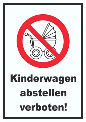 Produktbild von Kinderwagen abstellen verboten A1 Rückseite selbstklebend