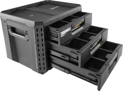 Produktbild von Toughbuilt StackTech TB-B1-D-70-3 XL Werkzeugkiste Box mit 3 Schubladen 53 x 40 x 39 cm + 22x Trennwand