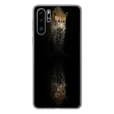 Produktbild von MuchoWow® Handyhülle Schutzhülle Hülle für Huawei P30 Pro Leopard - Reflexion - Schwarz Silikon Softcase Handy Hülle - Schutzdeckel