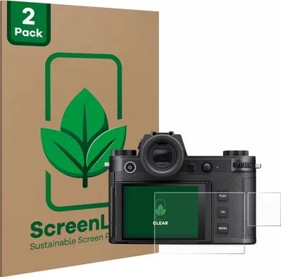 Produktbild von 2x ScreenLeaf Schutzfolie für Leica SL3-S (Display + Schulterdisplay) nachhaltiger Displayschutz Display Schutz Folie Klar Transparent