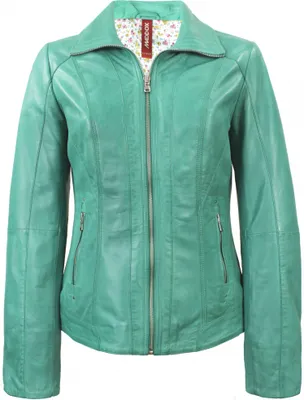Produktbild von Maddox - Damen Lederjacke Lammnappa grün Größe 36