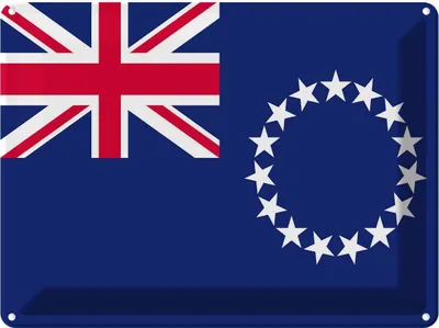 Produktbild von vianmo Blechschild 30x40 cm Cookinseln Cook Islands Flagge Fahne Wappen