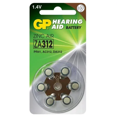 Immagine prodotto di GP Batterie Apparecchi acustici ZA312 Batteria monouso PR41 Zinco-aria