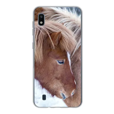 Produktbild von MuchoWow® Handyhülle Schutzhülle Hülle für Samsung Galaxy A10 Pferde - Fohlen - Schnee Silikon Softcase Handy Hülle - Schutzhülle