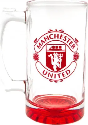 Immagine prodotto di Manchester United FC - Boccale, stemma, vetro TA4976 (Taglia unica) (Rosso)