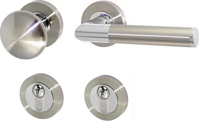 Produktbild von Türbeschlag 1357-B R WE-Rechts Chrom - Niro Türklinke Türdrücker Türgriffe