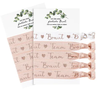 Productafbeelding van Set van 10 armbanden voor vrijgezellenfeest met kaarten, Roségoud