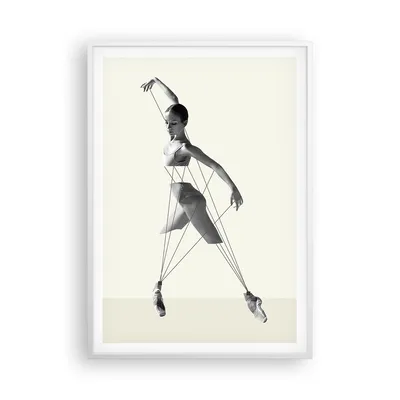Produktbild von Gerahmtes Poster - Weißer Rahmen - Surreal Ballerina Marionette - 70x100 cm - Wand Bild - Wanddeko - Wandbilder - Kunstposter - Wandposter - Bilderrahmen - Bilder - Kunstdruck - P2WPA70x100-4812