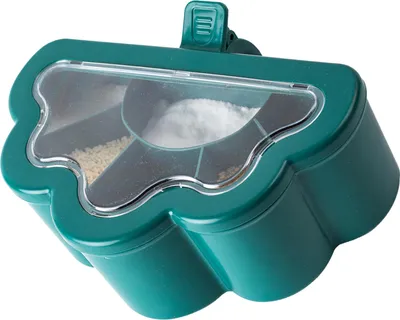 Image de boîte à assaisonnement 6 grilles avec couvercle transparent Boîte à assaisonnement portative multifonctionnelle peu encombrante avec 6 cuillères pour la cuisine