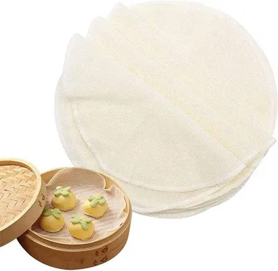 Produktbild von Unyqoos® Baumwoll-Dampfmatten 10er-Set – wiederverwendbare 30 cm Dämpfer-Einlagen, atmungsaktiv & antihaft für Bambusdämpfer & Airfryer Dampfkörbe, Gemüse & Reis