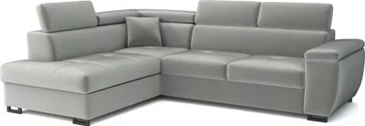 Produktbild von MEBLE LUX Ecksofa NICOLE, L-Form Sofa mit Schlaffunktion, Velours Hellgrau, Links