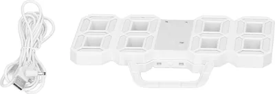 Obrázok produktu pre 3D LED nástenné hodiny Minimalistický biely rám Digitálny nástenný budík Časovač s teplotou pre domácu obývačku Biele slovo