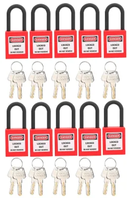 Produktbild von Lockout-Tagout-Schloss-Set mit 10 Sicherheitsschlössern