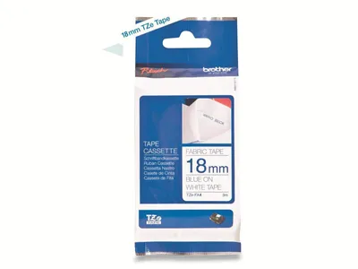 Immagine prodotto di Textilband Brother 18mmx3m weiß/blau (Aufbügelband) TZEFA4