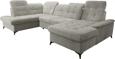 Produktbild von Robin Inspire Ecksofa Mit Schlaffunktion 2 Bettkasten U Form Sofa Eckcouch Schlafcouch Freistehend Verstellbare Sitztiefe Rückenhöhe Neo 343 x 210 x 90 cm Links Warmgrau