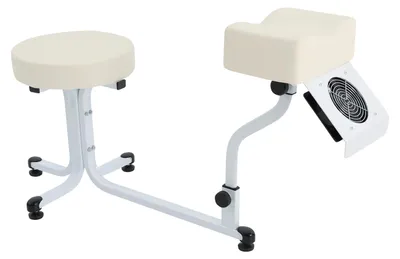 Obrázek produktu pro Stolička na pedikúru, pohodlný design, výškově nastavitelná, bílá