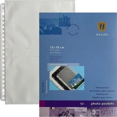 Produktbild von Fotoalbum Henzo, 4 Fotos, 13x18 cm, weiß – 10 Stück