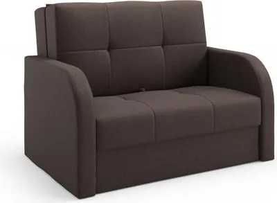 Produktbild von LIKMA Togo 2-Sitzer Sofa Braun mit Schlaffunktion 135 cm Moderne Schlafcouch mit Stauraum für Wohnzimmer Stoff Inari