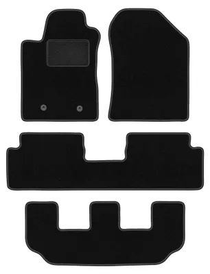Produktbild von Velours-Fußmatten für Toyota Corolla Verso II 2004-2009 (7-Sitzer) – 4-tlg, Schwarz, passgenau – Wielganizator LUX