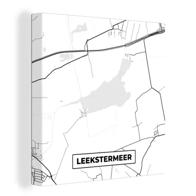 Obrázek produktu pro OneMillionCanvasses® Malba na plátně Nástěnná malba na plátně - Mapa - Mapa města - Leekstermeer - 20x20cm