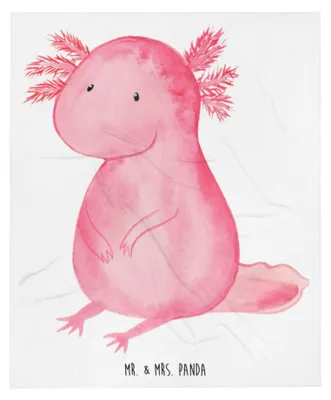Produktbild von Mr. & Mrs. Panda Kuscheldecke Axolotl Niedlich - Weiß - Geschenk, Bettdecke, Freundin, Weisheit, Liebe, Tagesdecke, Fröhlich, Lebensweisheit, Sofadecke, Decke