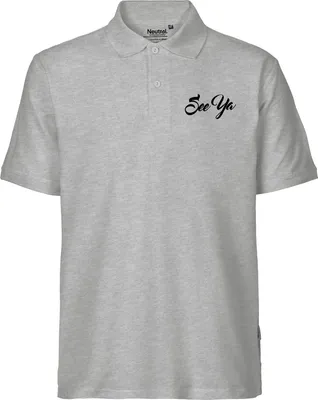Produktbild von Huuraa Herren Polo Shirt See Ya Spruch XL Sport Grey Bio Baumwolle Fairtrade Poloshirt Geschenkidee