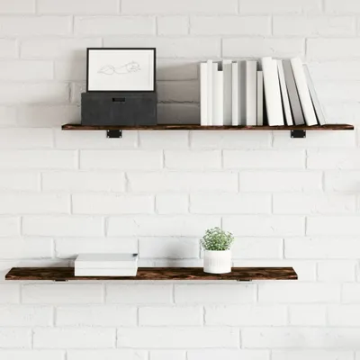 Produktbild von Möbel Wandregale 4 Stk. Räuchereiche 100x20x1,5 cm Holzwerkstoff - Wandregale 838291
