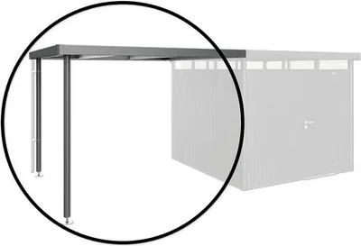 Obrázok produktu pre Prístrešok pre záhradný domček Biohort HighLine 4 vel. S 150x275 cm tmavo sivý metalický