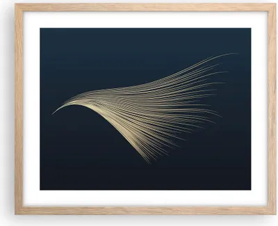 Produktbild von Gerahmtes Poster - Rahmen in heller Eiche - Golden Borsten Abstraktion - 50x40 cm - Wand Bild - Wanddeko - Wandbilder - Kunstposter - Wandposter - Bilderrahmen - Bilder - Kunstdruck - P2NAA50x40-4734