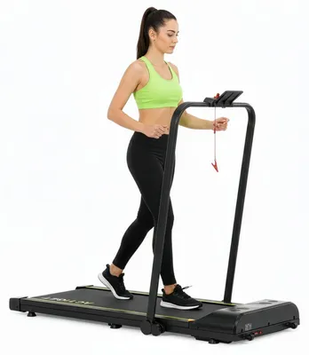 Productafbeelding van Loopband - 1-12 KM/U - Inklapbaar - Fitshow APP - Met ingebouwde Speaker ( Bluetooth ) - Afstandsbediening - Telefoonhouder - Smeerolie - 133 x 50 x 105 CM - 1 PK Motor