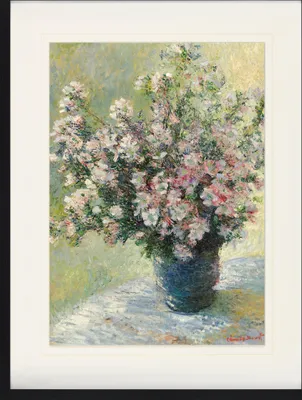 Produktbild von Claude Monet Gerahmtes Bild Mit Edlem Passepartout | Wand-Bilder | Im Bilderrahmen - Blumenstrauß aus Malven, 1881 (60 x 80 cm)