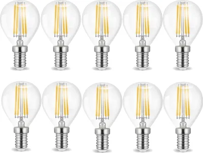 Produktbild von 10 x 4w E14 LED Birne Filament Leuchtmittel mit klarem Glas G45|Ø45x78mm|Kaltweiß|470 Lumen