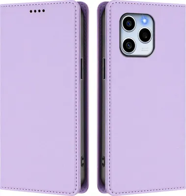 Immagine prodotto di Custodia in pelle per Honor 60 SE, custodia magnetica in Finto cuoio con supporto viola chiaro