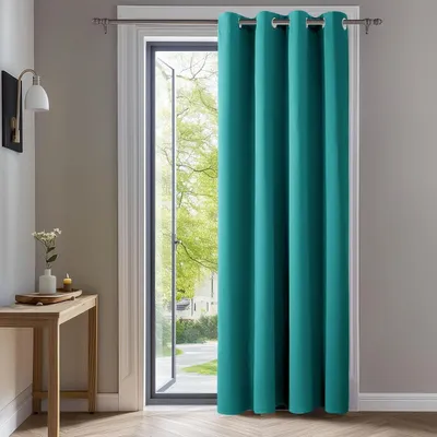 Image de Rideau occultant à œillets, rideau de chambre à coucher, occultant, isolant, 245x140 cm, turquoise, 1 pièce