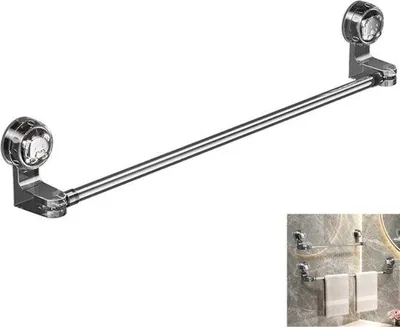 Zdjęcie produktu dla Wieszak na ręczniki do łazienki – obrotowy – 30–60 cm – przyssawka – montaż na ścianie