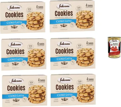 Produktbild von FALCONE Cookies Cioko Latte, Kekse mit Milchschokoladenstückchen 6x 200g + Italian Gourmet polpa 400g
