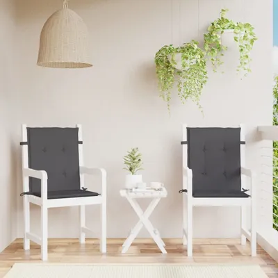 Zdjęcie produktu dla The Living Store Poduszki na krzesła ogrodowe do niskiego oparcia 2 szt. Antracyt