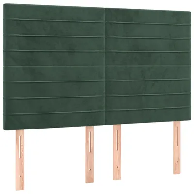 Image de vidaXL Têtes de lit 4 pcs. Vert foncé 72x5x78/88 cm velours