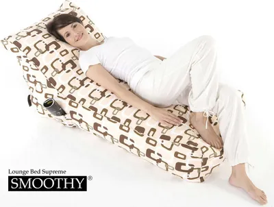 Produktbild von Smoothy® Sitzsack Bett mit Baumwollbezug 128x70x66cm XXL Beanbag Lounge Sessel für Erwachsene & Kinder mit abnehmbarem Bezug & Seitentasche