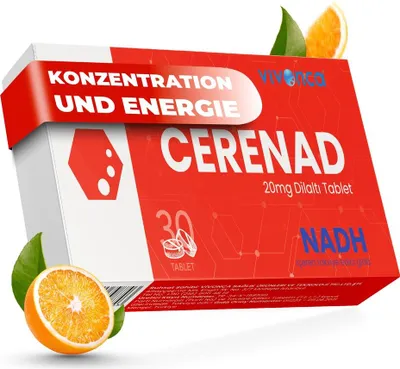 Produktbild von CERENAD NADH 20mg – Coenzym 1 für Energie & Zellen – 30 Tabletten, Vegan